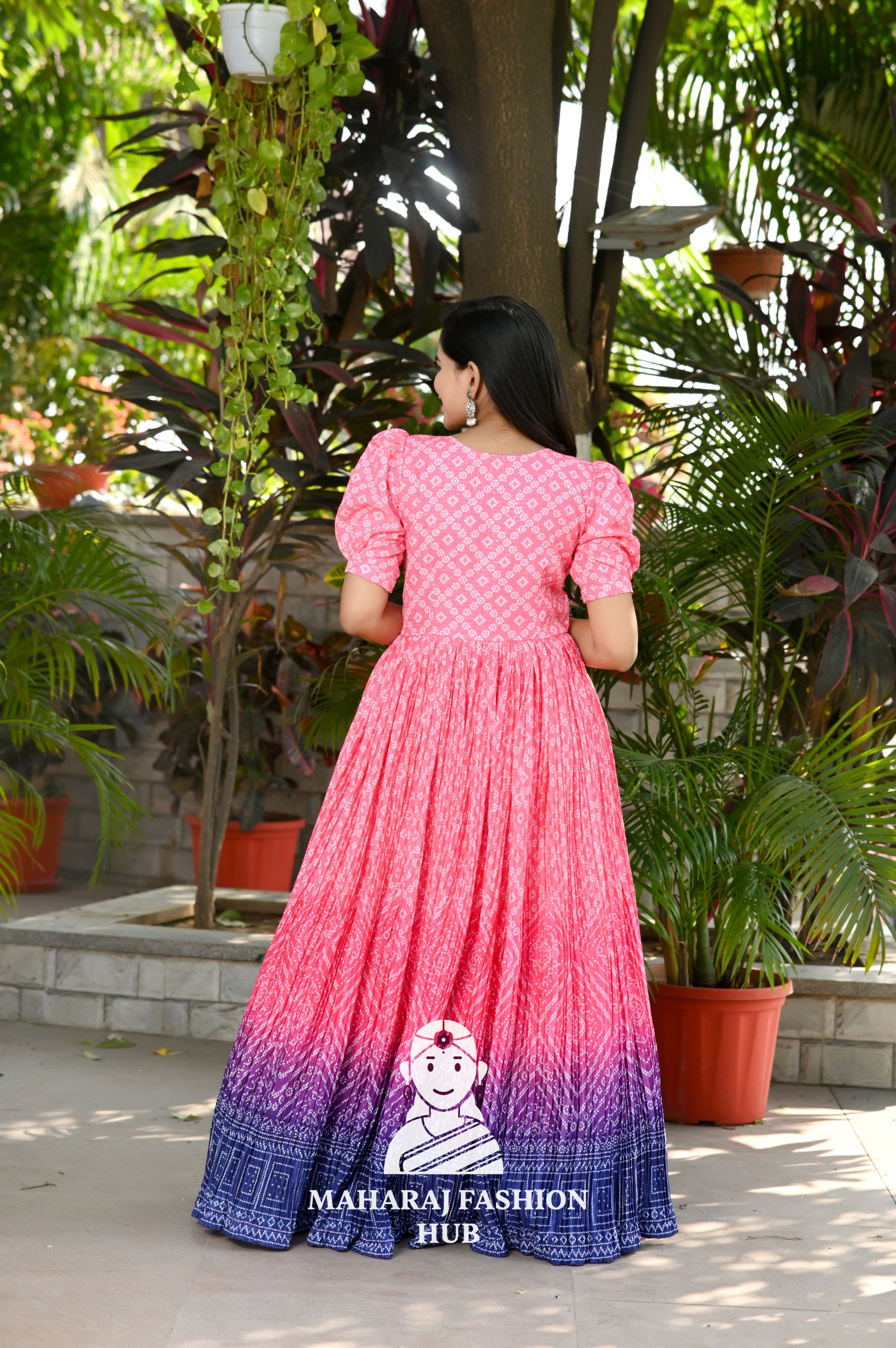Charming Crush Pleated Bandhej Print Dress