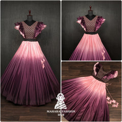 Colourful Chinnon Flared Lehenga with Sequins & Chikankari Frill Blouse – Trendsetting Lehenga-Choli for Stylish Women 💕