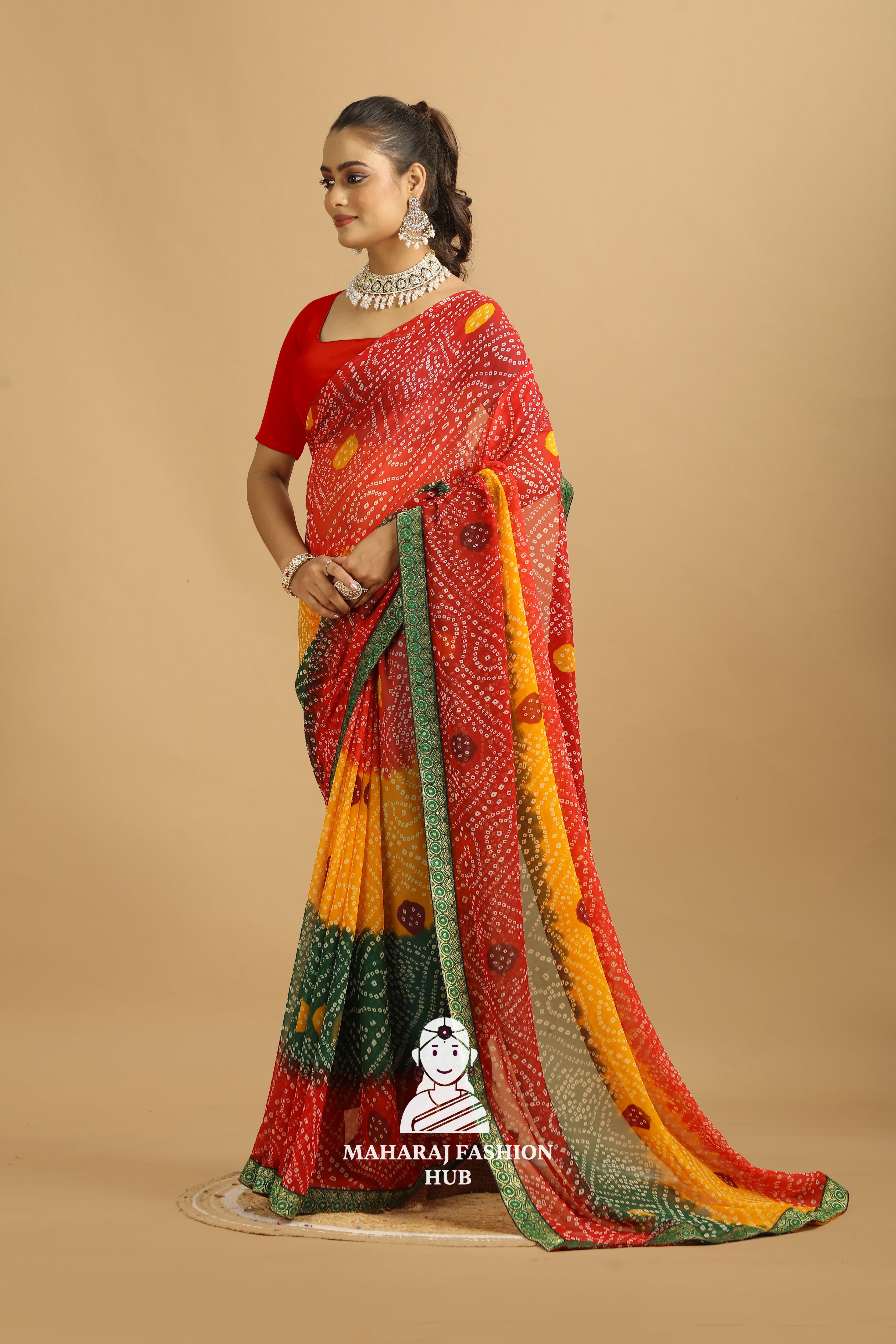 Maharaj Fashion Hub Lightweight Georgette Saree for Women – Festive & Casual