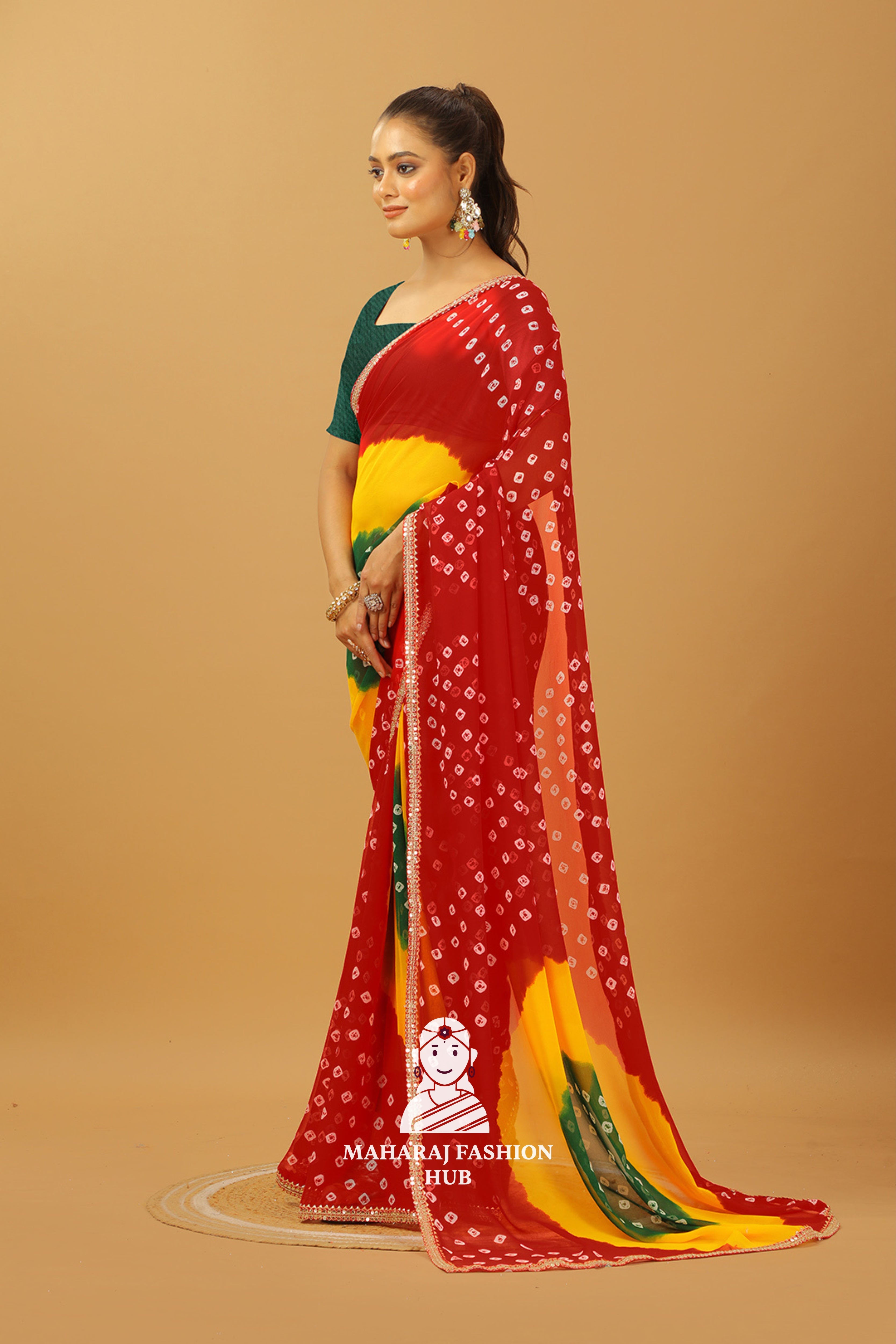 Maharaj Fashion Hub Soft Georgette Saree with Digital Print – Modern Ethnic Vibe