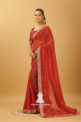 Maharaj Fashion Hub Stylish Georgette Saree – Lightweight & Trendy