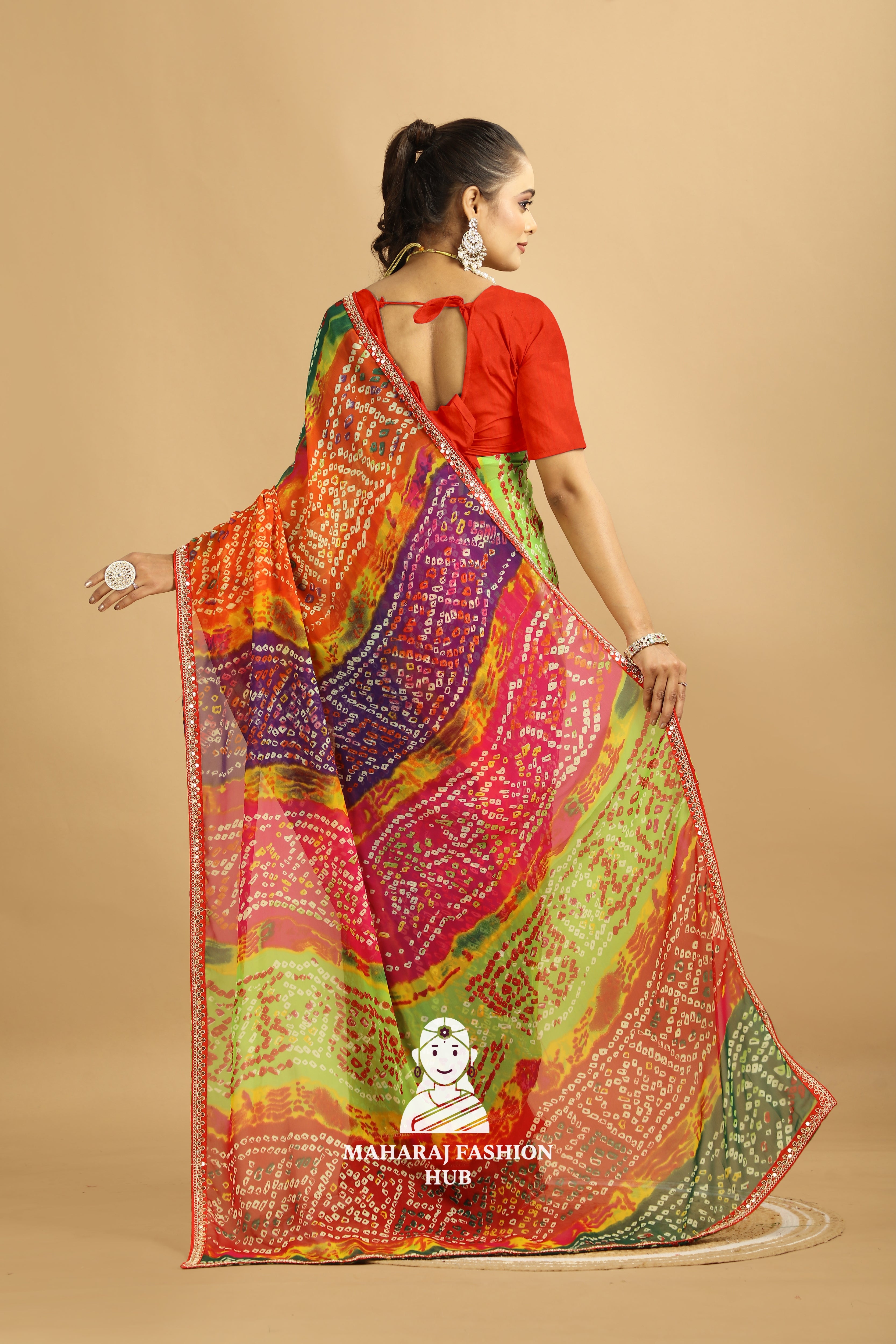 Maharaj Fashion Hub Georgette Saree for Women – Ethnic & Elegant Look