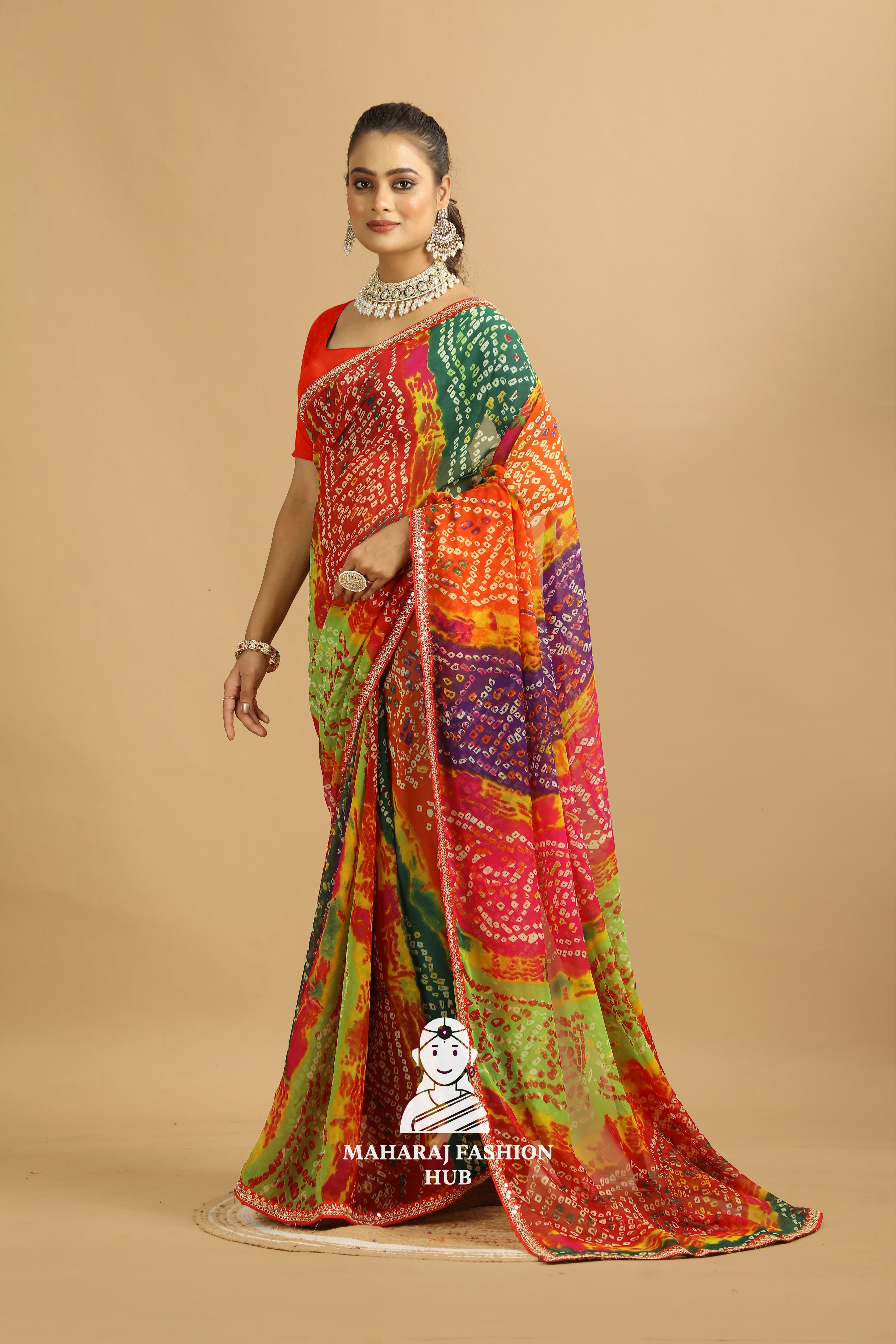 Maharaj Fashion Hub Georgette Saree for Women – Ethnic & Elegant Look