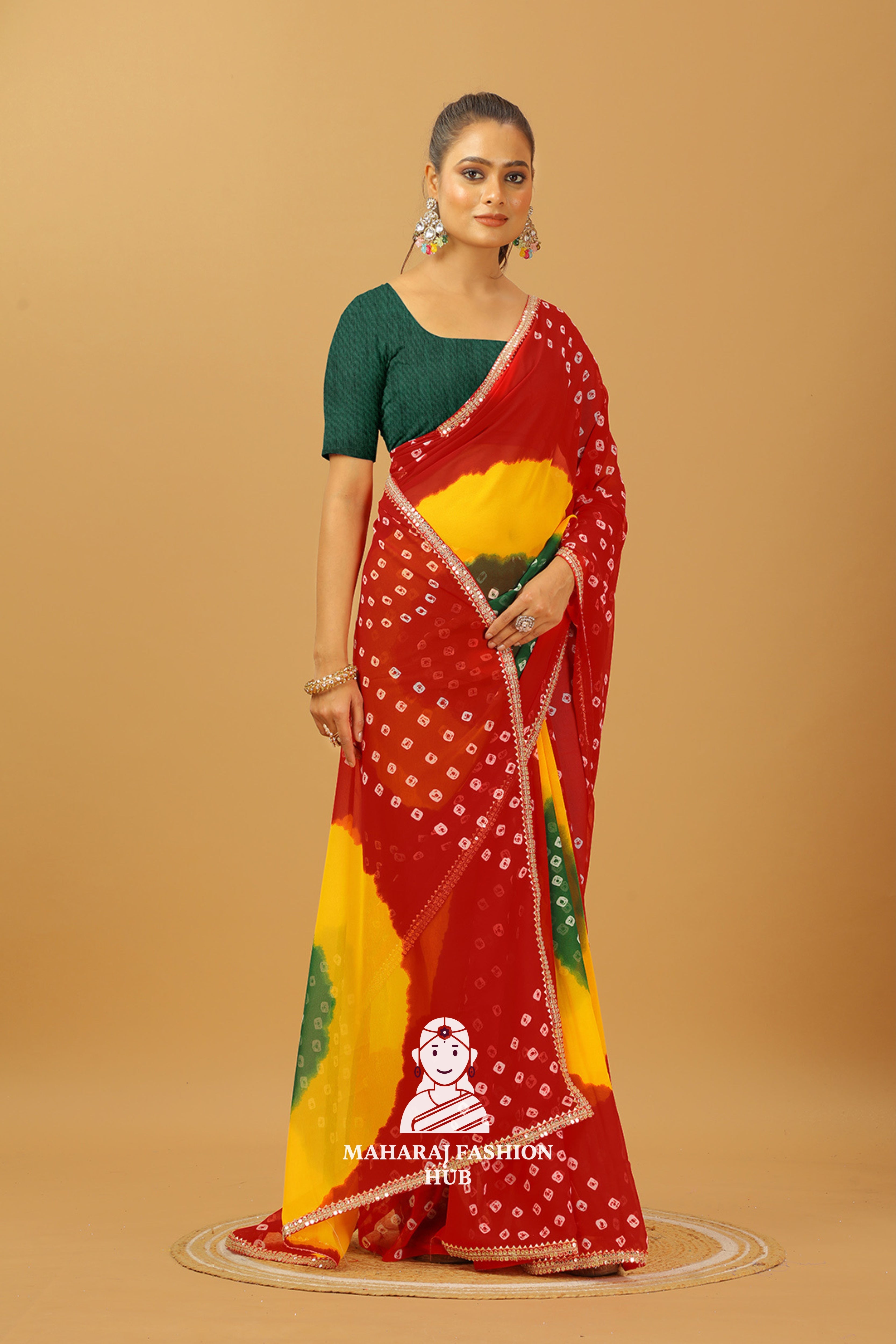Maharaj Fashion Hub Soft Georgette Saree with Digital Print – Modern Ethnic Vibe