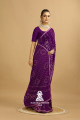 Maharaj Fashion Hub Trendy Georgette Saree with Ruffle Border – Insta-Ready Look