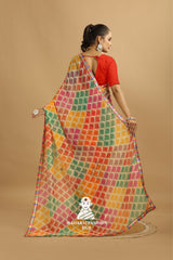 Maharaj Fashion Hub Premium Georgette Saree with Lace Border