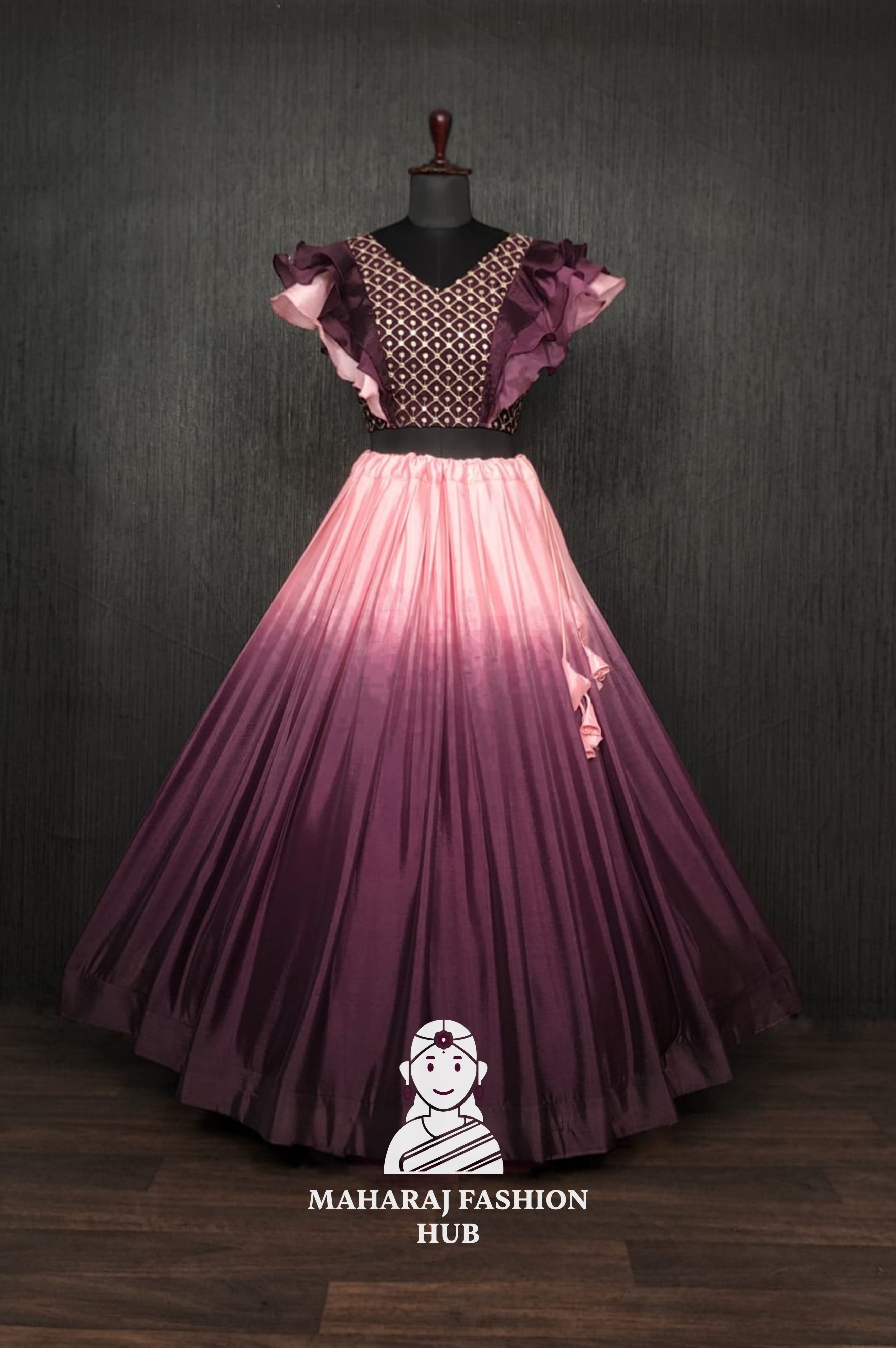 Colourful Chinnon Flared Lehenga with Sequins & Chikankari Frill Blouse – Trendsetting Lehenga-Choli for Stylish Women 💕
