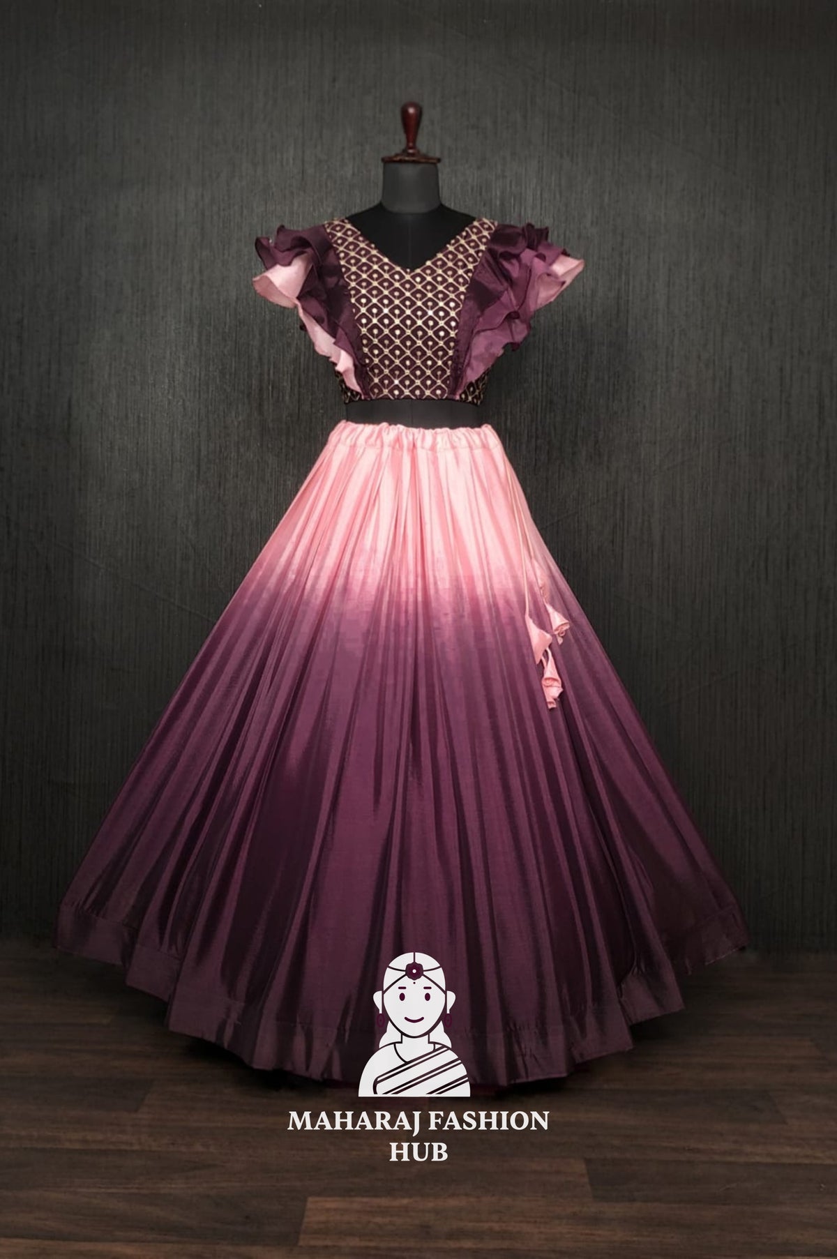 Colourful Chinnon Flared Lehenga with Sequins & Chikankari Frill Blouse – Trendsetting Lehenga-Choli for Stylish Women 💕