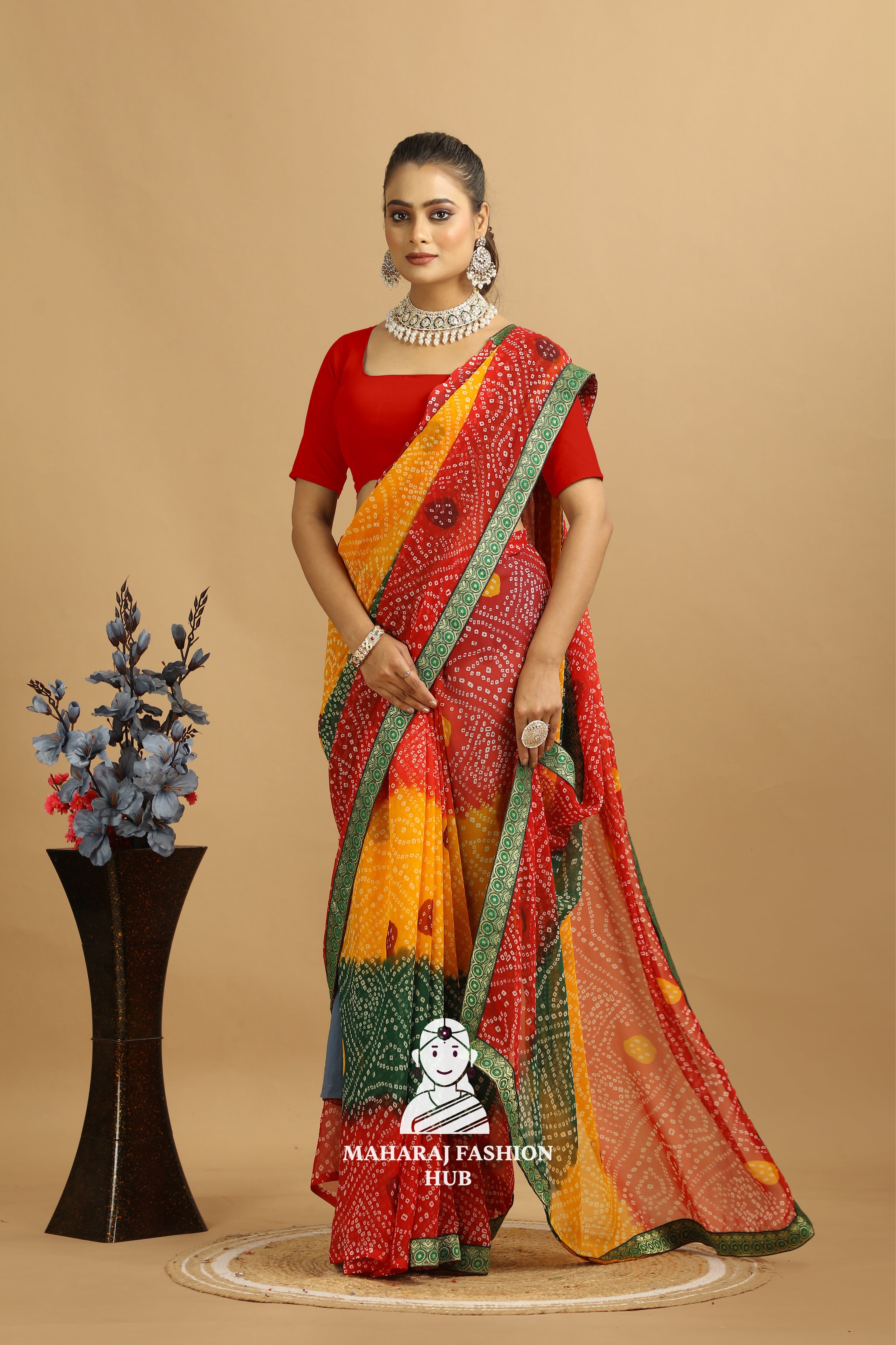 Maharaj Fashion Hub Lightweight Georgette Saree for Women – Festive & Casual