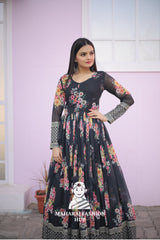 Radiant Charm – Embroidered Faux Georgette Gown
