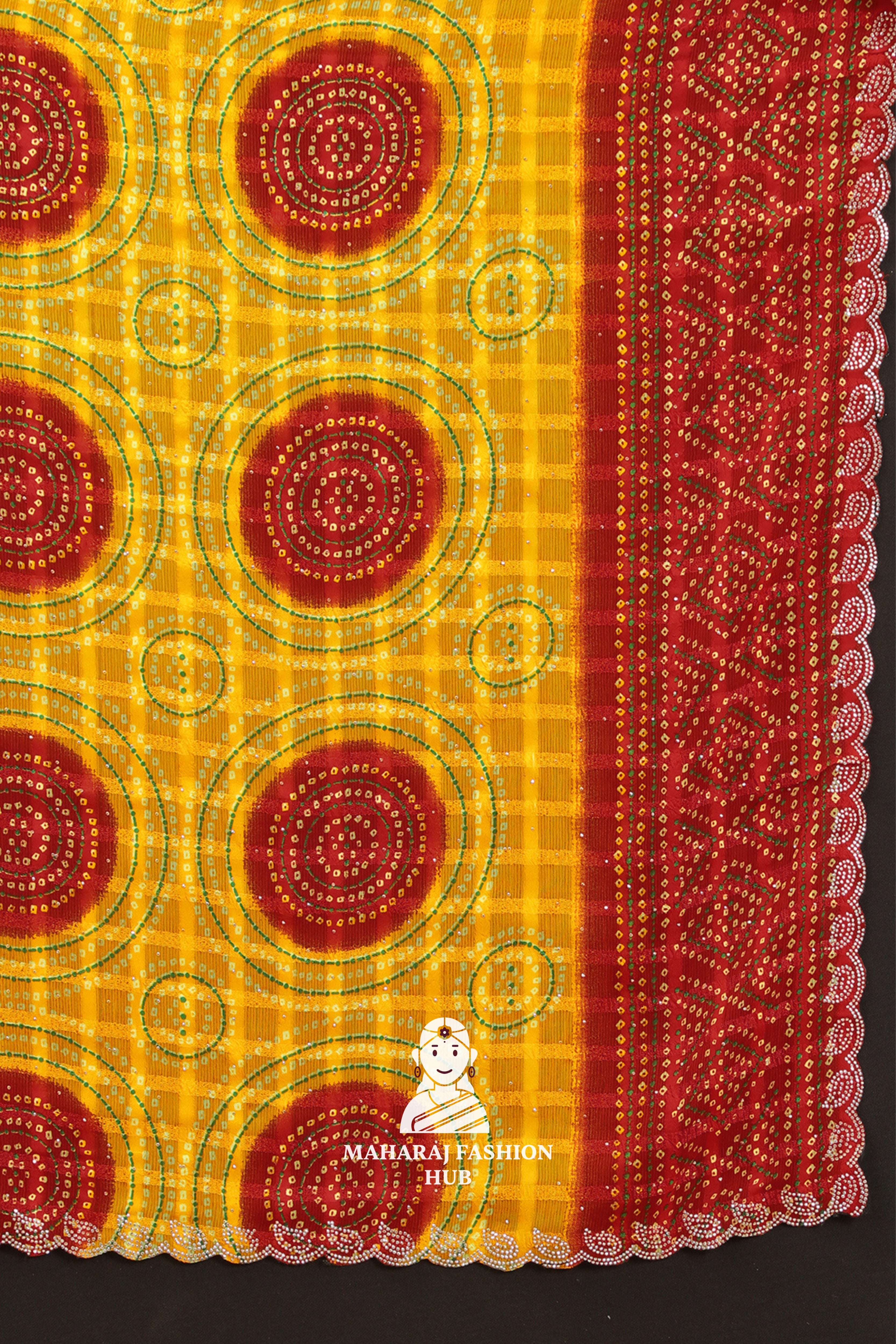 Maharaj Fashion Hub Heavy Georgette Saree in Wine with Zari Embroidery – Wedding Wear