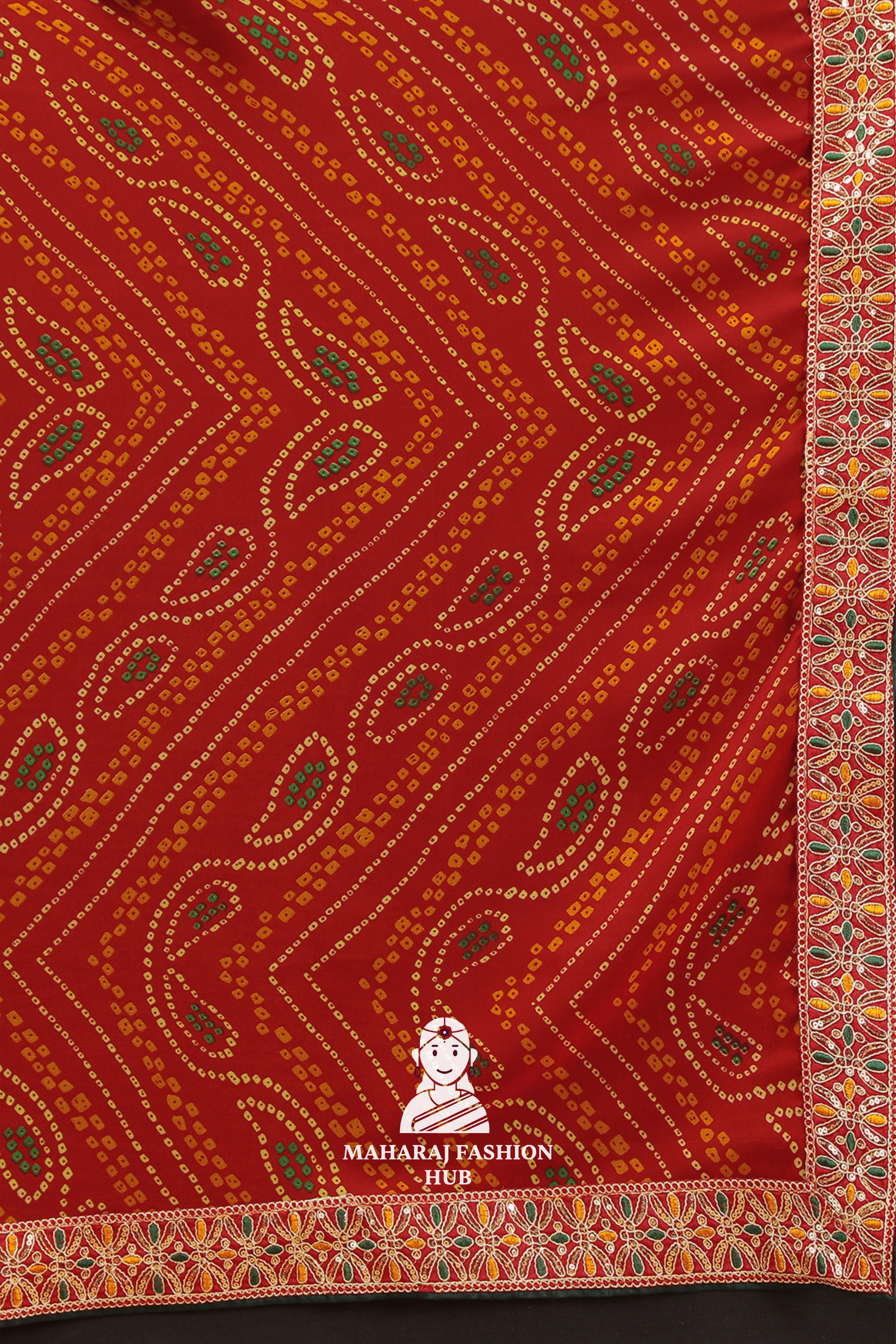 Maharaj Fashion Hub Stylish Georgette Saree – Lightweight & Trendy