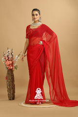 New Premium Chiffon  Silk Saree in Traditional Style Perfect for Party Wear