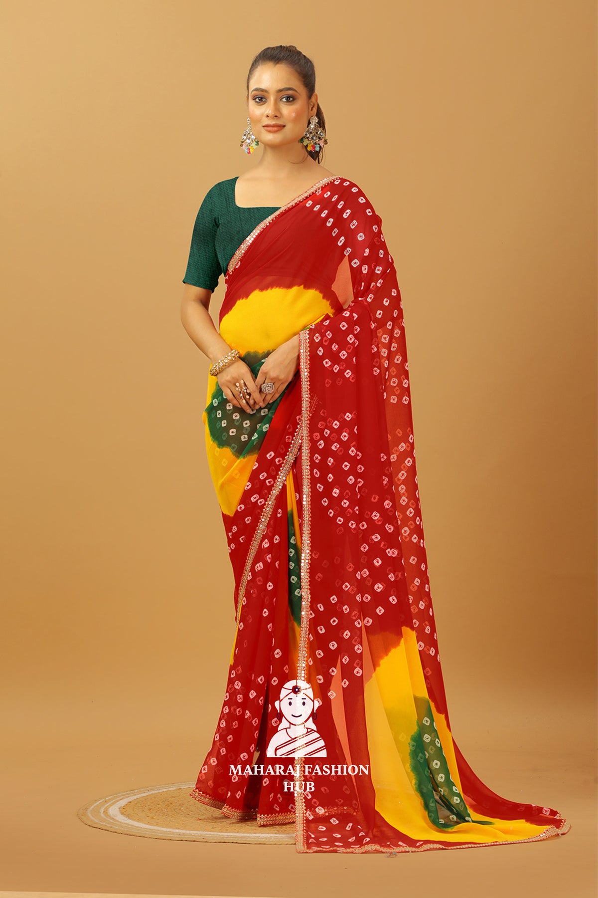 Maharaj Fashion Hub Soft Georgette Saree with Digital Print – Modern Ethnic Vibe
