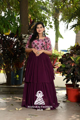 Faux Blooming Gown with Chinnon Print & Double Flair Elegance